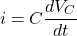 \[i = C\frac{dV_C}{dt}\]