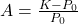 A = \frac{K - P_0}{P_0}