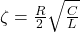\zeta = \frac{R}{2}\sqrt{\frac{C}{L}}